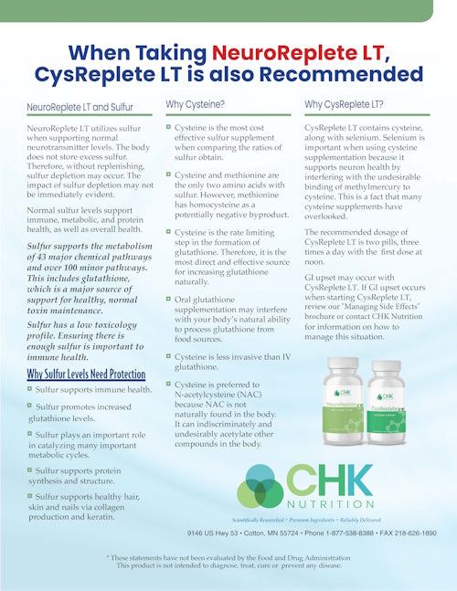 *CysReplete LT™ and Sulfur Support