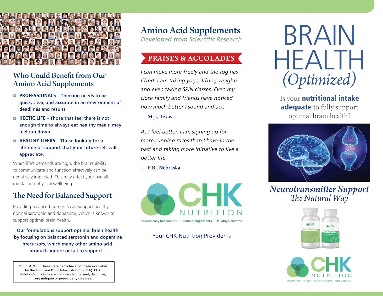 Optimized Brain Health Brochure (Trifold)