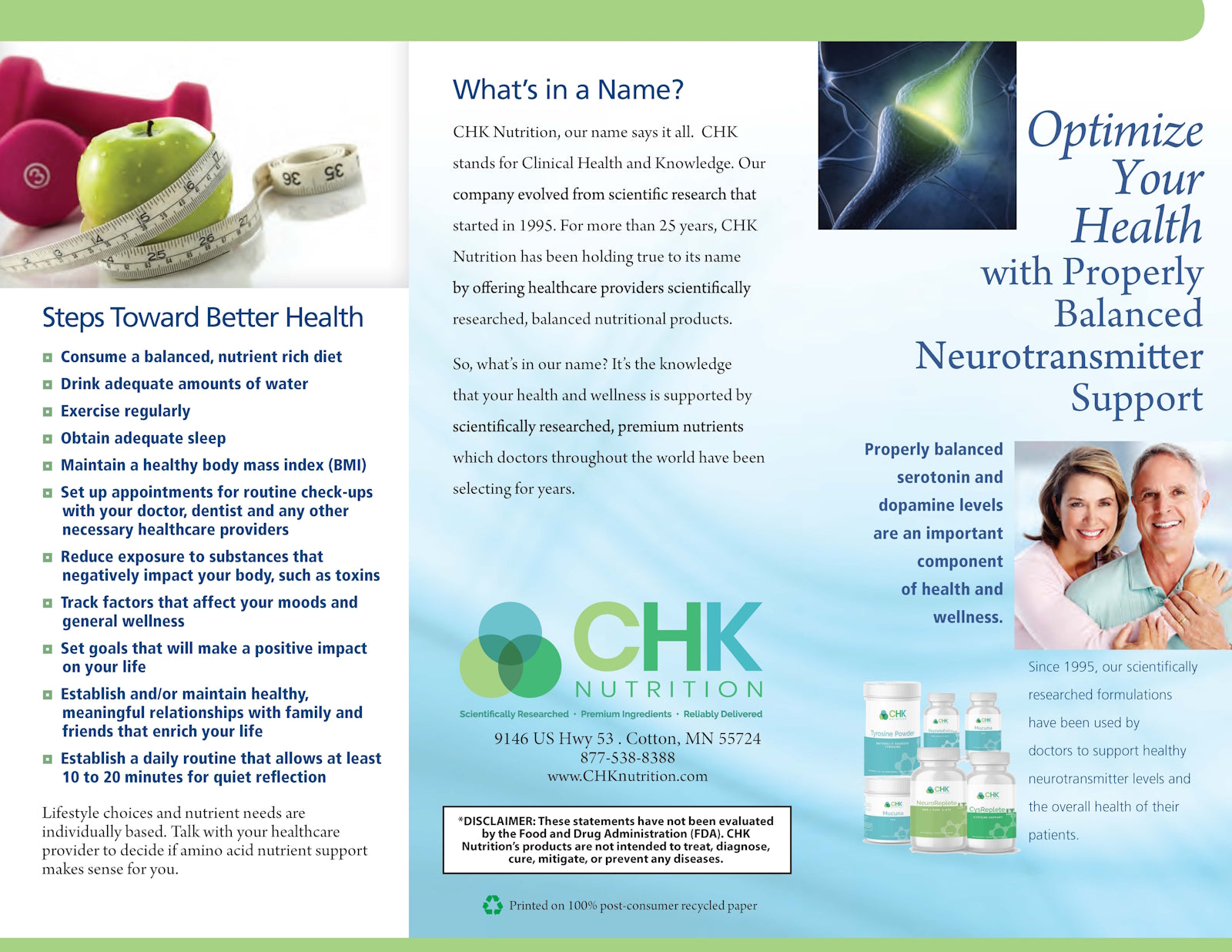 Optimize Your Health Brochure (Trifold)